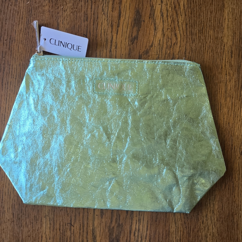 NEW Clinique Makeup Bag Special Edition 2023 Best Of Clinique Metallic Green - Picture 2 of 9